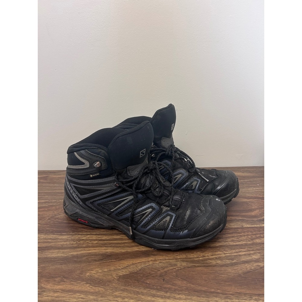 Salomon X Ultra Gore-Tex Mens‎ Hiking Boots Black Grey Waterproof Mid 10 398674